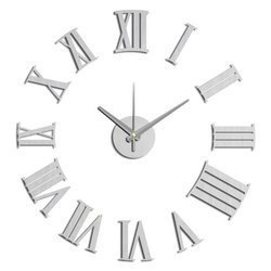 Luxury 3D Wall Clock - Modern Design in Silver Color