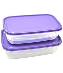 Set of Rectangular Kitchen Containers 1.8L and 2.7L - Safe and Multipurpose