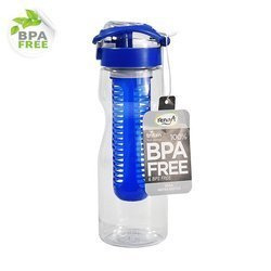 Multifunctional Sports Bottle Saga 730 ml with Fruit Infuser - Blue, BPA-Free