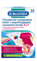 Dr. Beckmann Серветки 3-в-1 для Пральні, Захист Кольору та Видалення Бруду, 24 шт.