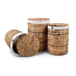 Set of 3 Round Decorative Baskets Amparo